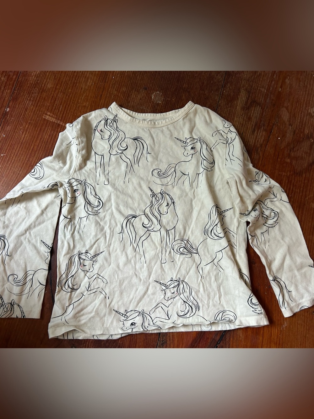 H&M Cream Unicorn Print Long-Sleeve Tee for Kids